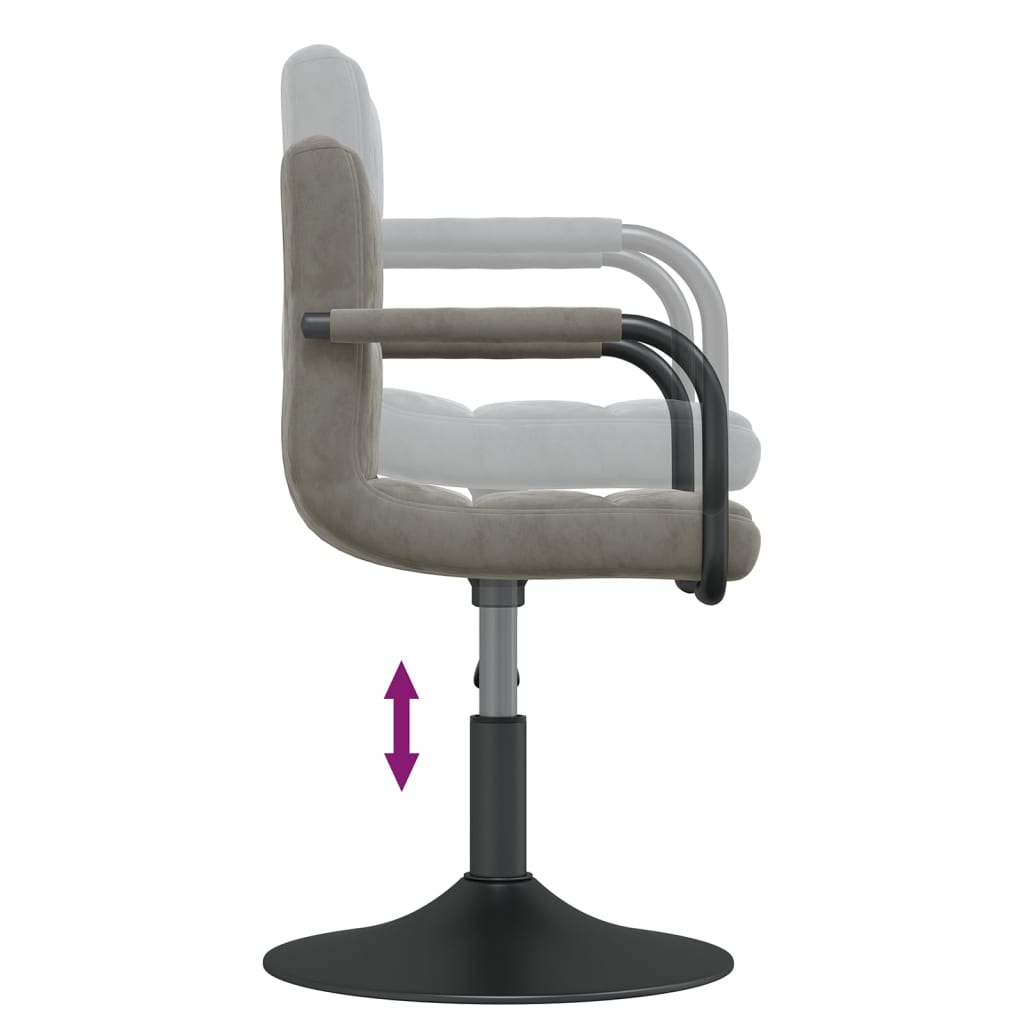 Dining Room Chairs 4 pcs Swivel Light Grey Velvet