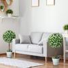 Set of 2 Decorative Artificial Plants, Ball Topiary Tree with Rose Flower in Pot, Fake Plants for Home Indoor Outdoor Decor, 60cm, White