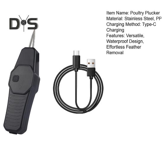 Electric Chicken Plucker Machine Handheld Poultry Feather Plucker Portable Automatic Hair Puller for Chickens Turkeys Ducks Waterproof Rechargeable