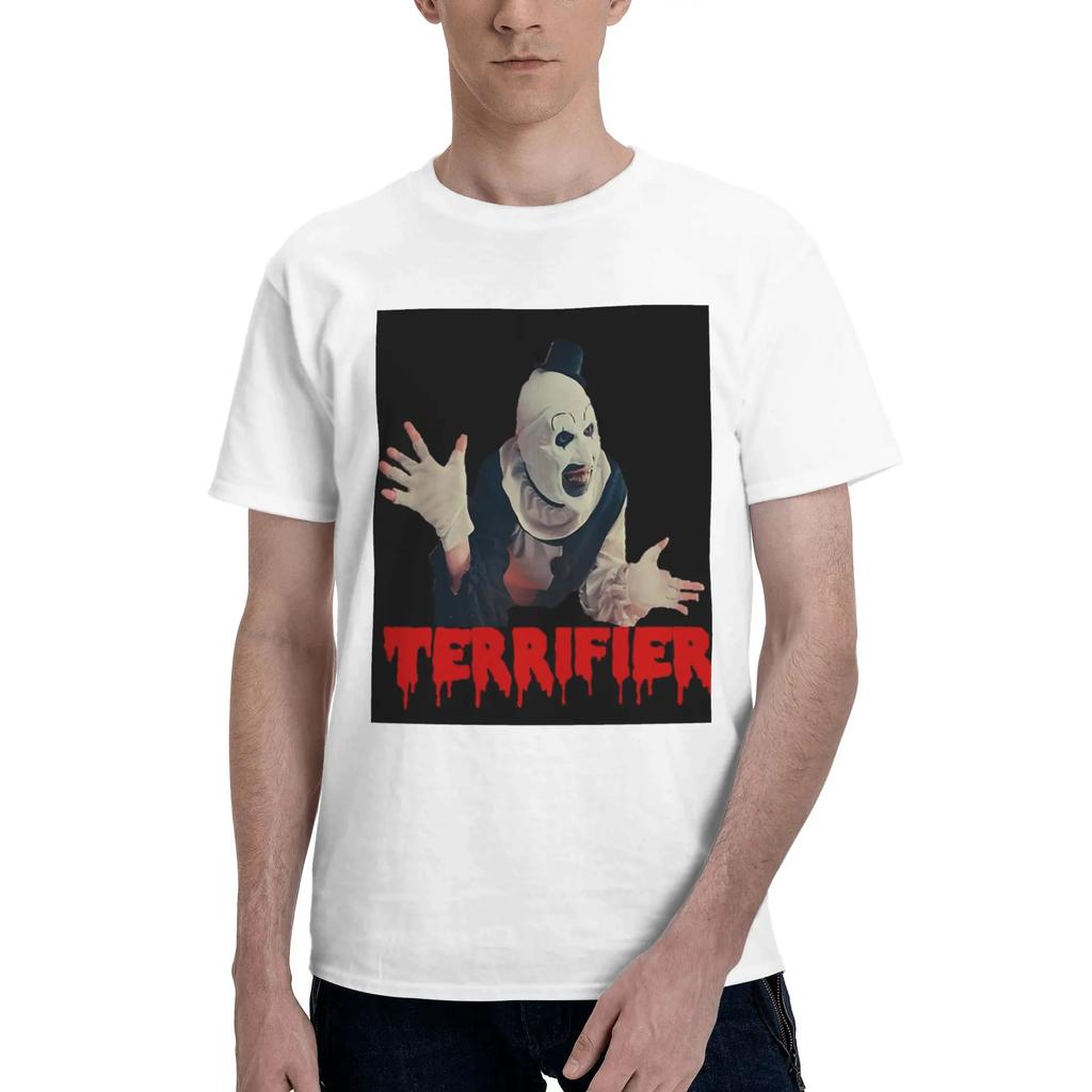 Halloween Movie Terrifier Horror Clown 100 Cotton TShirt Mens Oversized T Shirts Men ONeck Short Sleeve S6XL