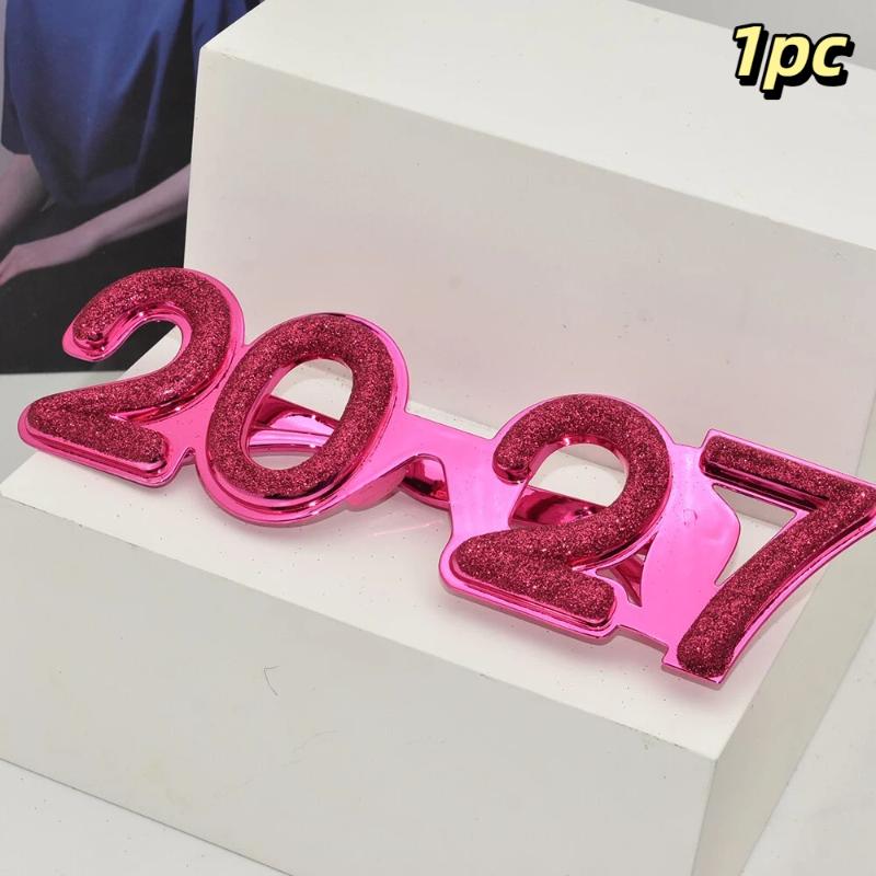 Очки с цифрами 2027 С Новым годом Солнцезащитные очки с бриллиантовым блеском Костюмный реквизит Рождественская вечеринка Декор Забавные очки