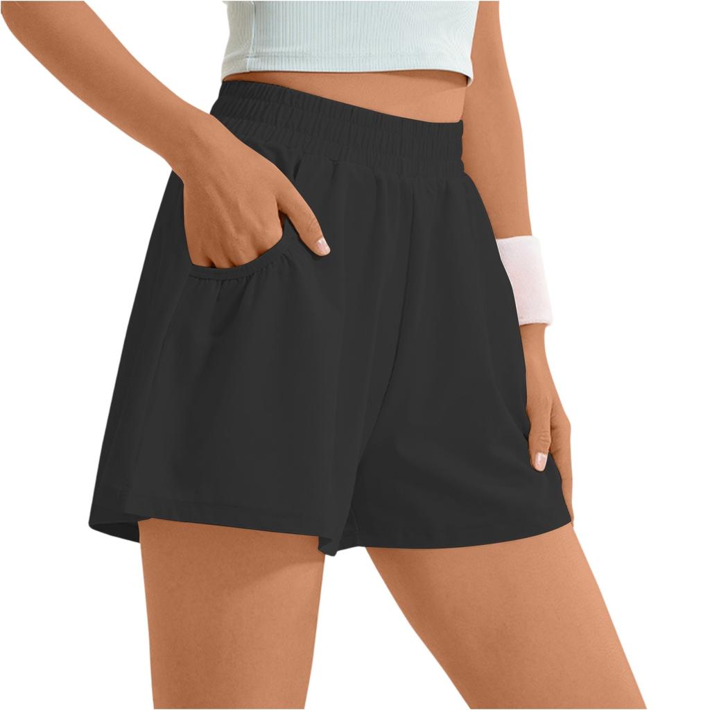 Womens Athletic Shorts High Waisted Running Shorts Gym Workout Shorts Casual Comfy Sport Shorts With Pockets