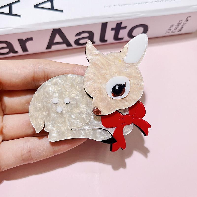 Deer Brooch Clip Fashionable Acrylic Animal Corsage Bag Accessories
