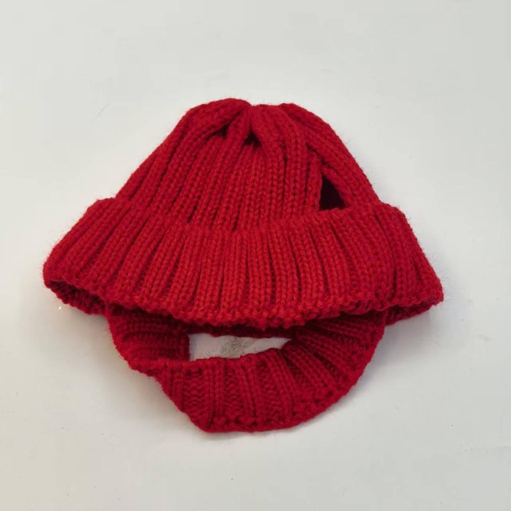 Вязаная шапка для питомца Вязаная шапка Теплая Теплые наушники Головной убор Собака Шапка-бини Новый год