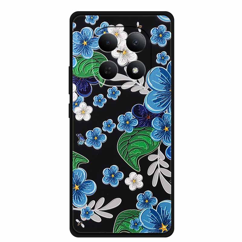 3D Flowers Case For POCO M8 Embossed Blossoms Funda Relief Coque Silicone Soft Back Phone Cover For Xiaomi POCO M 8 TPU Para