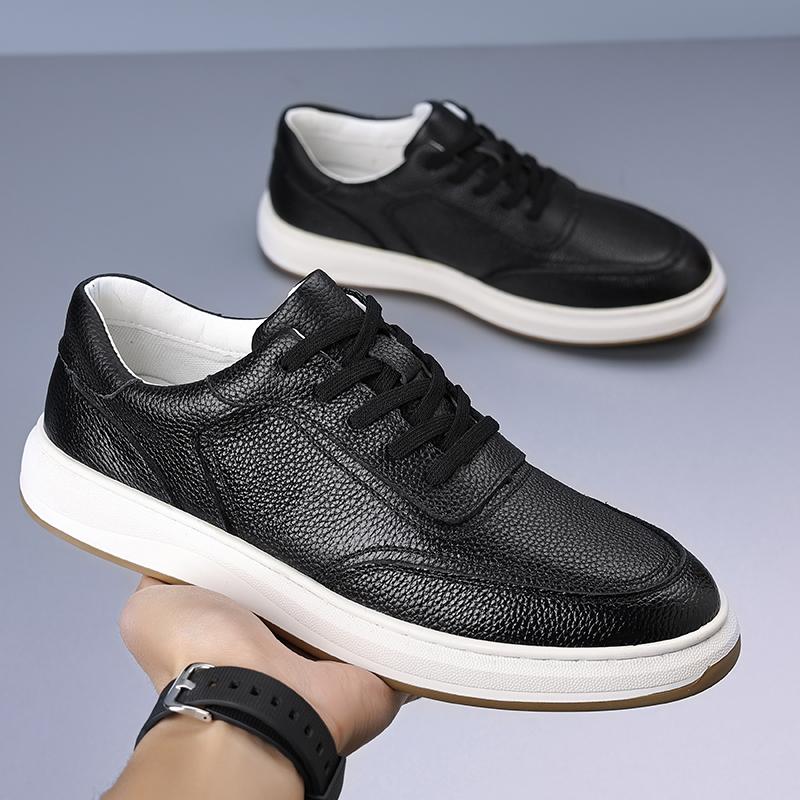 Fashion Genuine Leather Casual Mens Shoes Handmade Lace-up Outdoor Oxford Mens Sneakers High Quality Soft Bottom Skateboard Shoes Mens