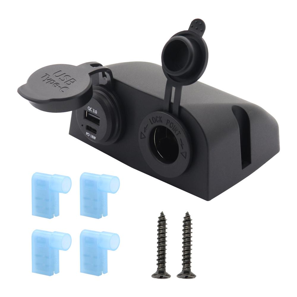 10-30 В QC3.0 и TYPE-C Двойное зарядное устройство Автомобильный прикуриватель Разъем-штекер Для лодки автомобиля