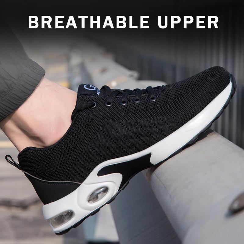 Safety Shoes Men Steel Toe Indestructible Shoes Anti-puncture Work Sneakers Breathable Sefety Work Boots Men Footwear Plus Size