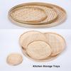 6 Sizes Weaving Bamboo Sieve Raft Handmade Storage Basket New Kitchen Storage Trays  Home Decor