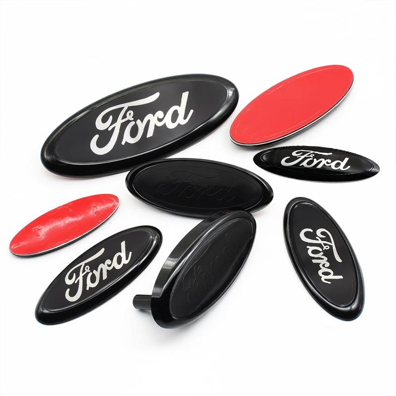 Car Logo Badge Front Rear Grille Hood Bonnet Trunk Emblem Stickers For Ford Focus Mondeo Edge Ecosport Ranger Fiesta Fusion Kuga CQSUV1