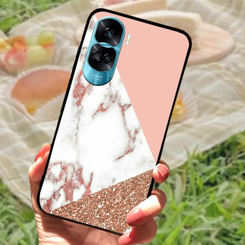 Чехол для Honor 90 Lite Honor90 Pro Силиконовый Расписной Мягкий Черный Чехол для Телефона Huawei Honor 90 Pro Оболочка 90Lite 5G Funda Coque