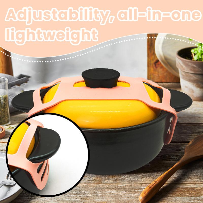 Lid Latch The Reusable Universal Lid Securing Strap for Crockpots, Casserole Dishes, Pots, Pans and More.Silicone Latch Strap
