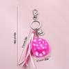 Cute Phone Pendant Fashionable Cow Print Hat Keychain Western Cowboy Hat Shaped Keyring Ornament Bag Charm Decoration