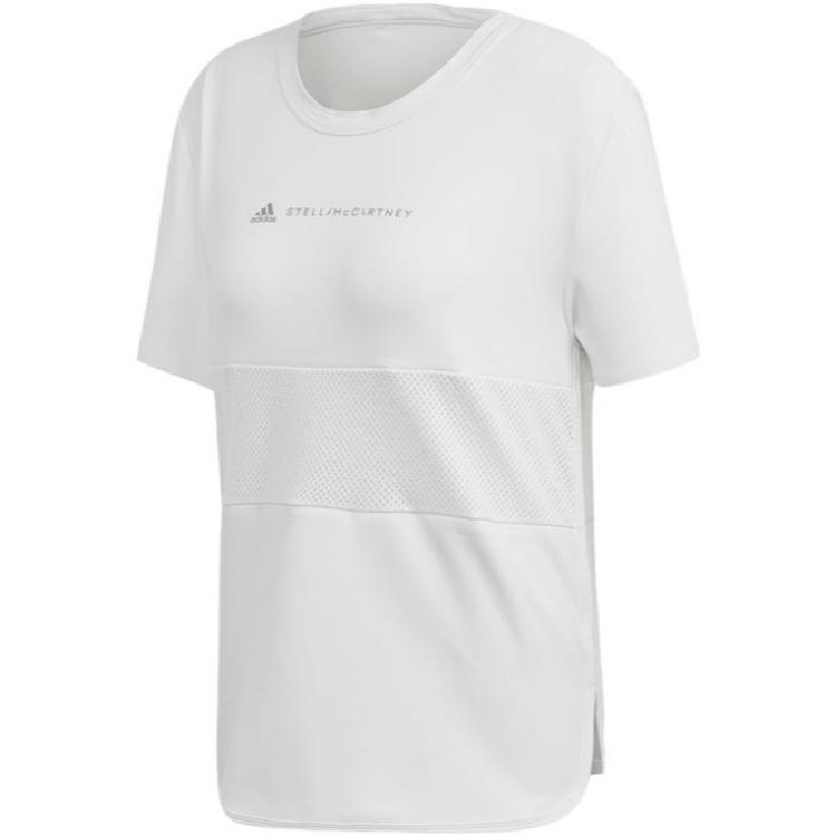 Adidas T Shirts Women's White Crew Neck Moderate Straight Fit EA2173