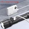 Rechargeable White LED Laser Flashlight - Super Bright, Long-Throw, Type-C Electric for Home Use