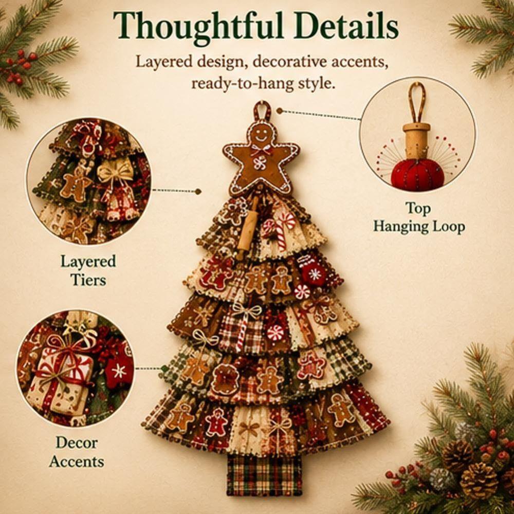 DIY Christmas Tree Door Hanging Oversized Patchwork Sewing Craft Kit Christmas Decor