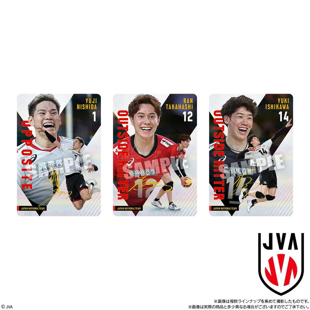 Bandai НАЦИОНАЛЬНАЯ СБОРНАЯ ЯПОНИИ ПО ВОЛЕЙБОЛУ Двойные вафли 2025 Конфетная игрушка Набор из [Коробка 20]