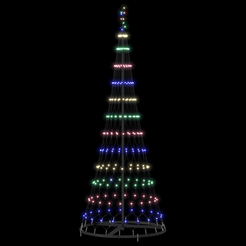 LED Christmas Tree with 230 LEDs Multicolor 184.5 cm Metal