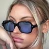 Vintage Square Sunglasses Women Fashion Small Frame Yellow Black Sun Glasses Male Female Retro Rivet Glasses