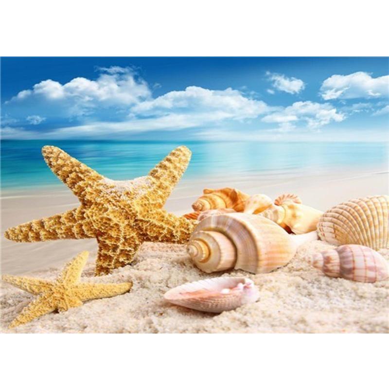 Алмазная картина Морская звезда, полная квадратная мозаика, художественная Алмазная вышивка, пейзажная картина из стразов, украшение для дома