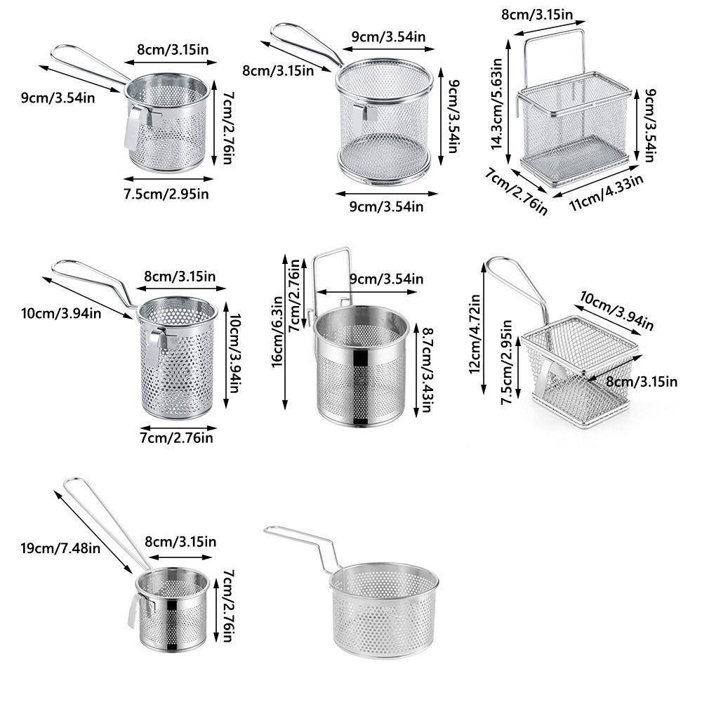 Подвесной дуршлаг из нержавеющей стали 304, серебристый, сетчатый фильтр для хот-пота, корзина для жарки во фритюре, кухня
