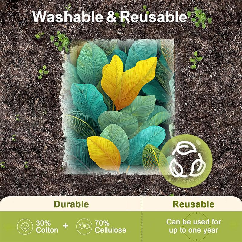 6 шт. Салфетки для мытья посуды шведские с принтом зеленых листьев, Экологичные кухонные тряпки, Впитывающие кухонные полотенца, Многоразовые моющиеся чистящие салфетки