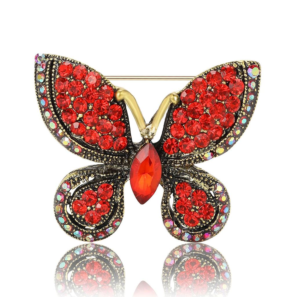 Creative Exquisite Alloy Rhinestone Butterfly Brooch Fashion Temperament Women'S Cardigan Shawl Corsage Jewelry Pin