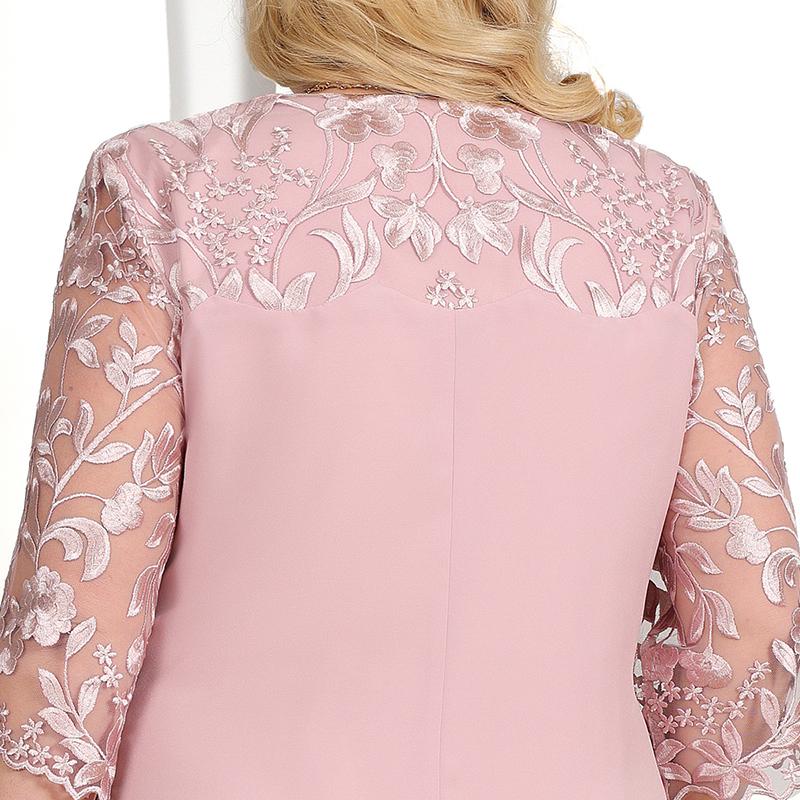 Женское платье Лето с коротким рукавом и вышивкой Женские длинные платья Повседневные платья с круглым вырезом большого размера