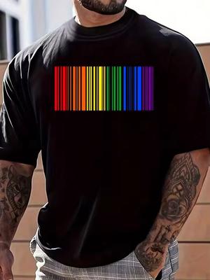 100% Cotton LGBTQ Rainbow Flag Gay Pride Month Gift Barcode LGBT T Shirt Women's Men's Graphic Tee Causal Tops Fashion T Shirt Sh
