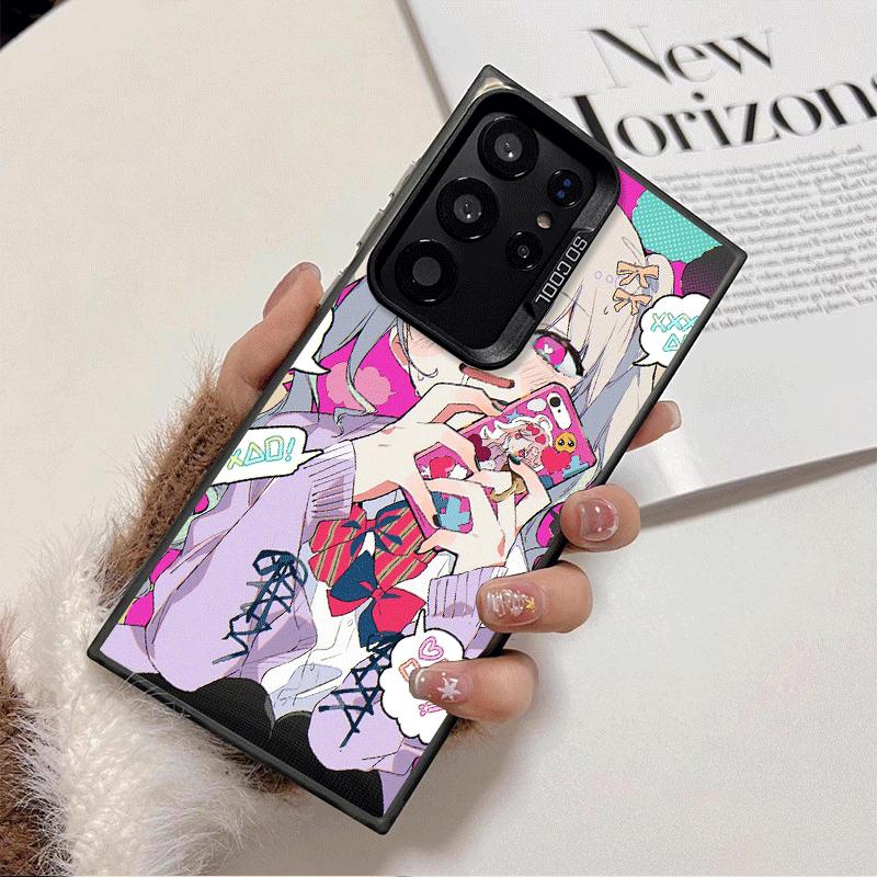 Аниме Кавайная Девушка Ins Стиль Мягкий Чехол для Телефона для Samsung Galaxy S24 S25 FE S26 Edge S23 Ultra S22 Plus S21 + Ударопрочный Задний Чехол