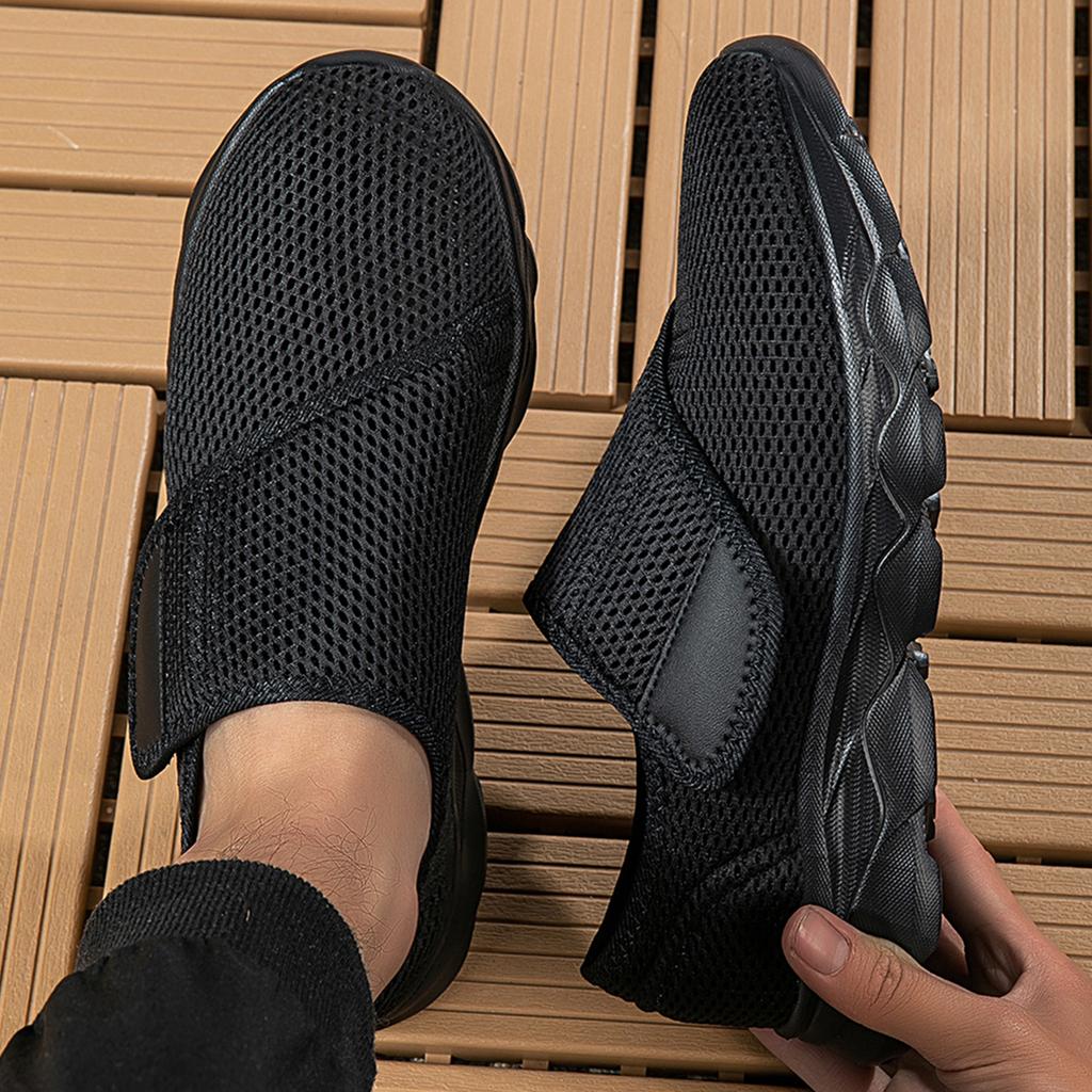 Fashion Sneakers Men Orthopedics Wide Feet Swollen Walking Casual Shoes Thumb Adjusting Soft Comfortable Light Man Shoes Black