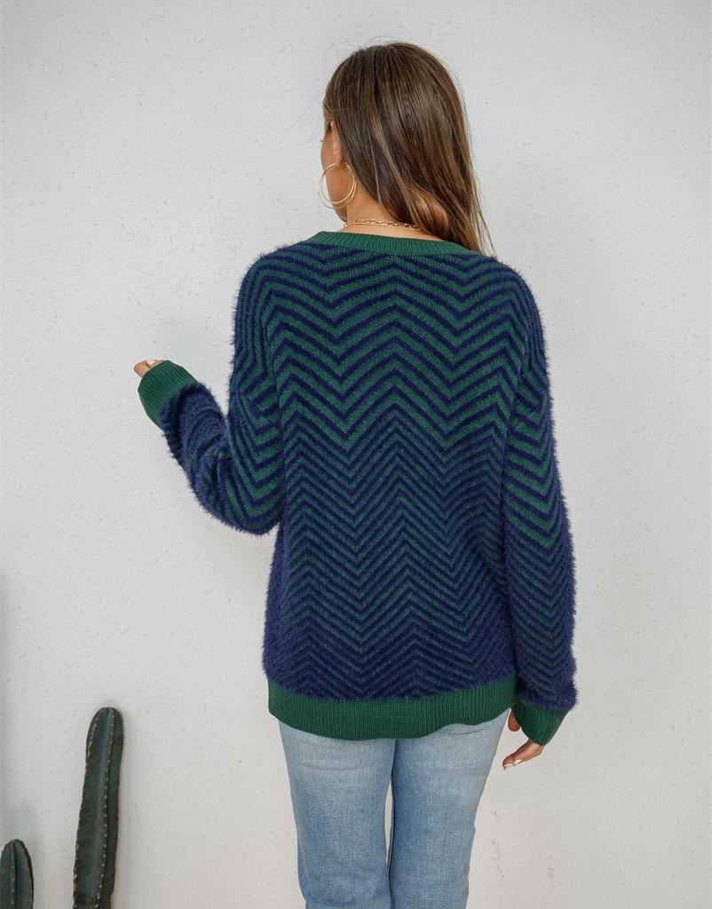 Свитер Трикотаж Осень Зима Круглый вырез Пуловер Длинный рукав Женский свитер Удобная женская одежда