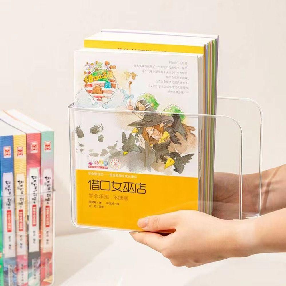 Acrylic Bookshelf U-shaped Book Organizer Simple Book Stand  Home Office