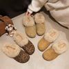 Женские Баотоу легкие удобные плюшевые с подъемником для стремени зимние теплые от холода стеганые нескользящие износостойкие повседневные хлопковые полуботинки