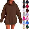 Women's Long Sleeve Oversized Autumn Oversized Drop Shoulder Sleeves Women's Hooded Plush Sweatshirt