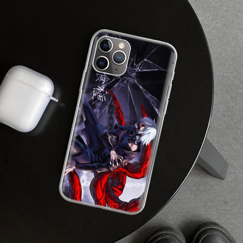 Чехол для телефона Ghoul Tokyo Kaneki Ken для iPhone 11 12 13 Mini 14 15 Plus 16 Pro Max 17 Air 7 8 + SE Арт Индивидуальный Fundas 11
