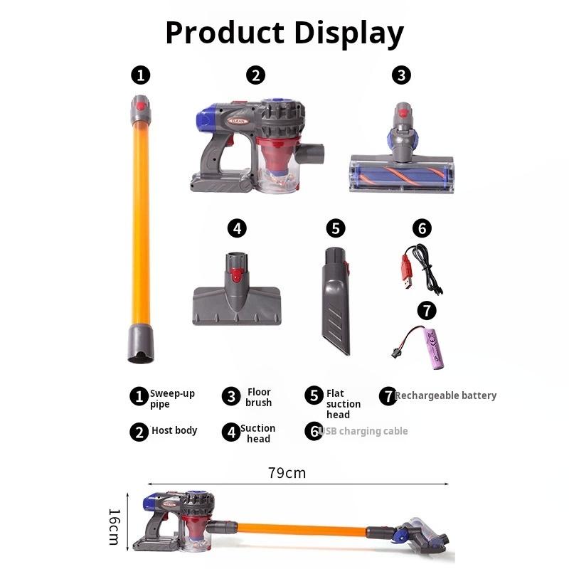 Children Electric Vacuum Cleaner Simulation Charging Housework Dust Catcher Toy Kids Learning Educational Role Playing Game Toys