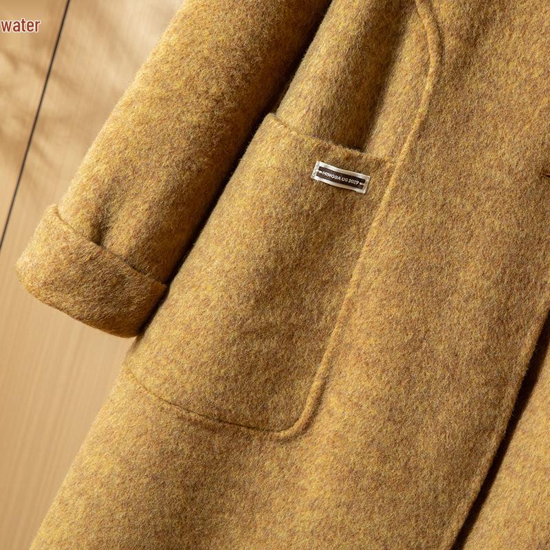 Women's Double-Sided Cashmere Over-the-Knee Coat - 2025 Autumn/Winter Lapel Style