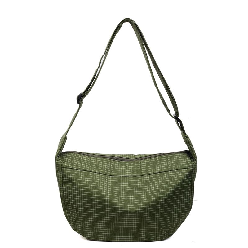 Вместительная клетчатая холщовая сумка женская легкая сумка через плечо кроссбоди сумка-пельмень
