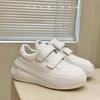 Thick-soled Velcro Little White Shoes Women's 2025 New Spring and Autumn Popular Versatile Leather Muffin Sports and Leisure Board Shoes