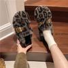 Женская модная обувь на плоской подошве, зимняя, новая, с круглым носком, с неглубоким носком, с леопардовым принтом, мягкая подошва, противоскользящая, износостойкая, плюшевая обувь Tenis