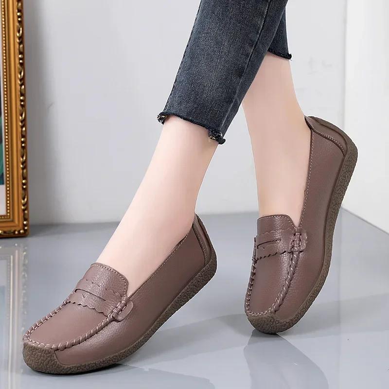 Модные женские туфли на плоской подошве, модные кроссовки с круглым носком, женские удобные повседневные туфли без застежек, мокасины, ортопедические туфли-лодочки 2024