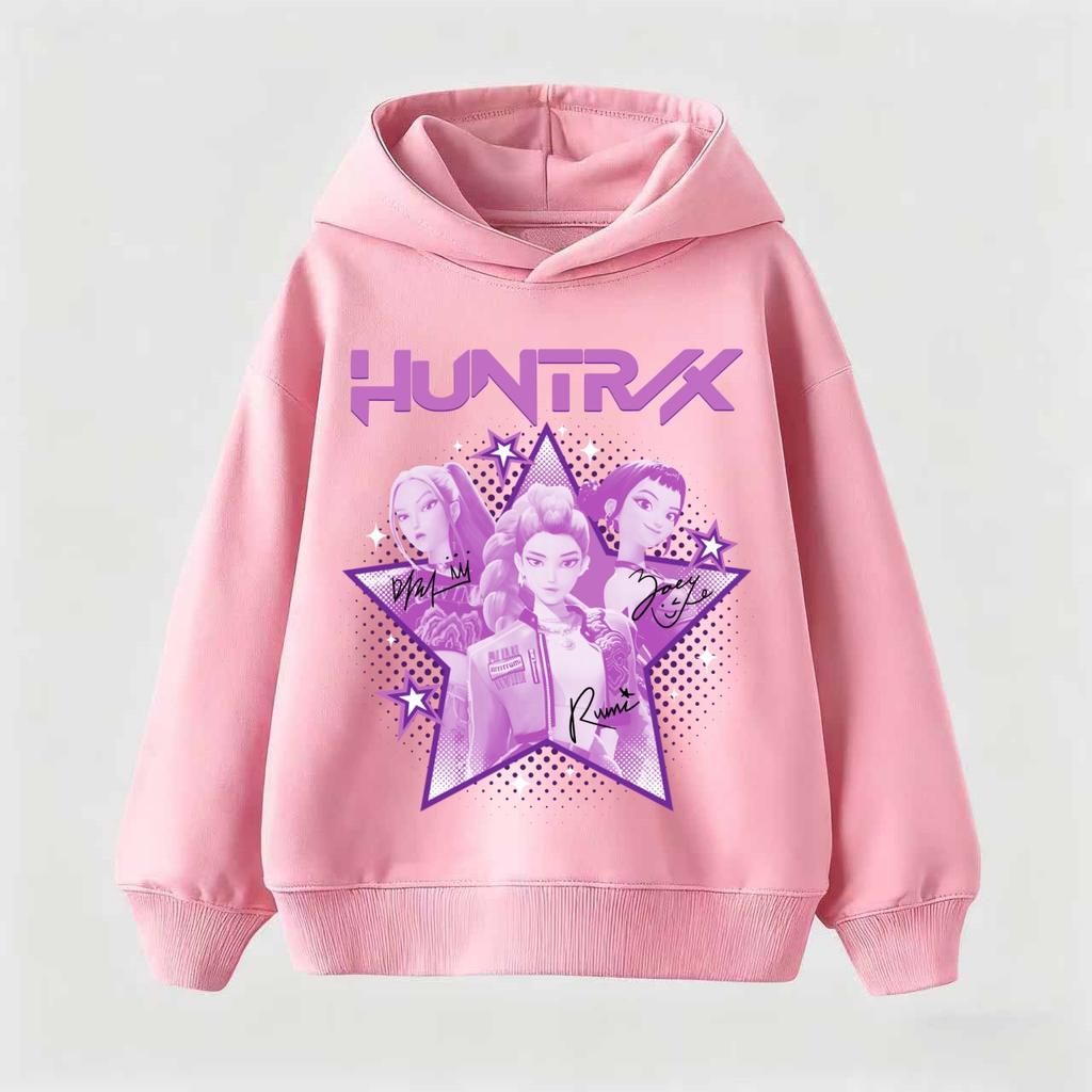 Children's Hoodie  K-pop Demon Hunters Hoodies Girl Thin Hooded Sweatshirt Hood Sportswear Long Sleeve Kids Clothings