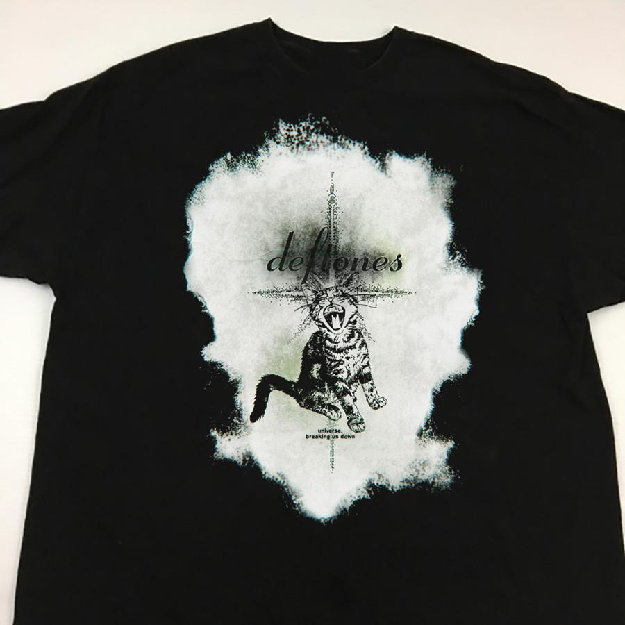 Редкая футболка Deftones Cat Band Черная Унисекс Топы футболка S-234XL рубашка A502