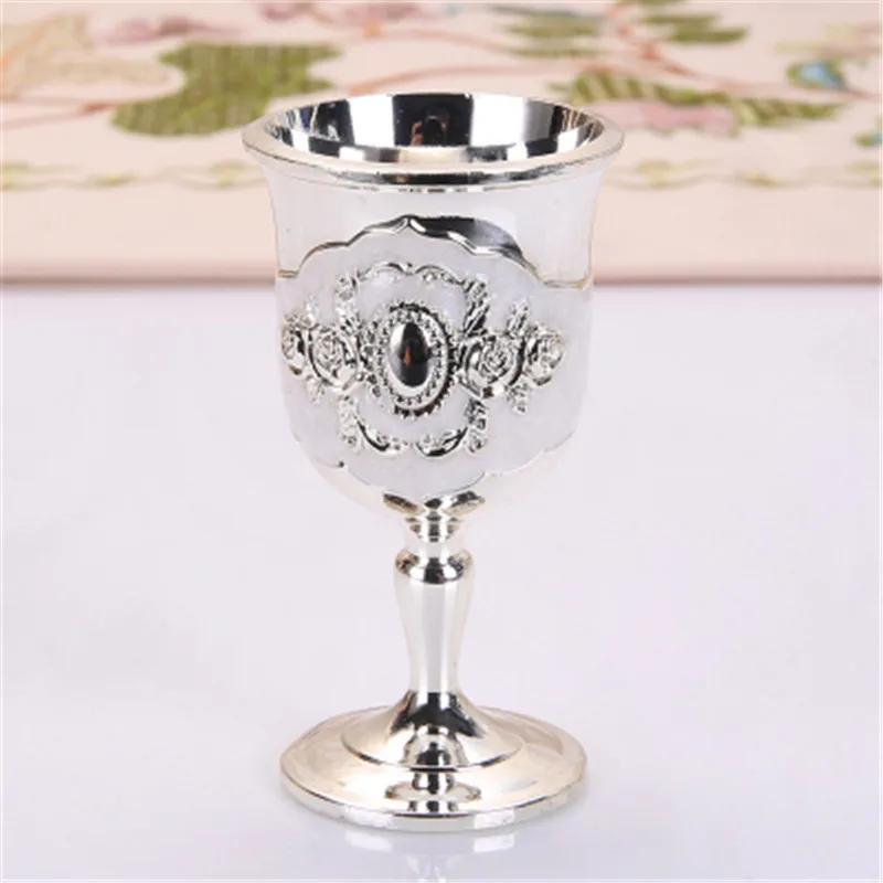 Бокал для вина Рюмка Металлическая рюмка 20 мл до 50 мл Ретро Креативная Маленькая рюмка для ликера Золотой Европейский стиль Высококлассная Обеденный бар Барный инвентарь Подарки
