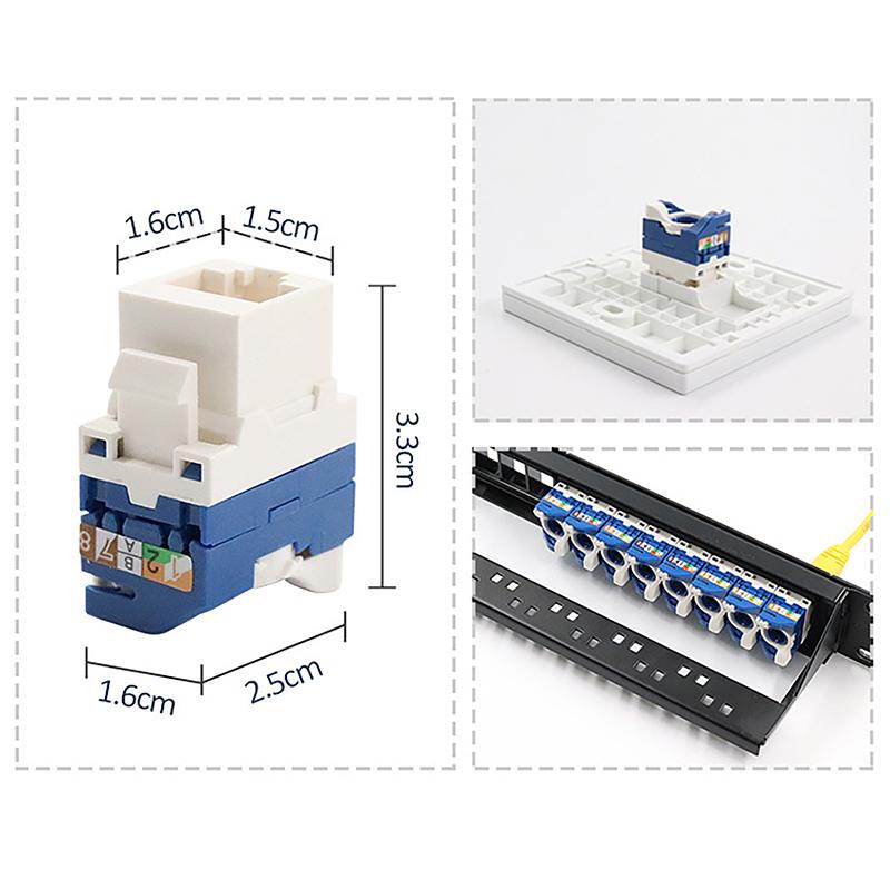 Вращающийся провод Cat6 Rj45 Безинструментальный Lan Вставка Keystone Модуль Ethernet Гнездо Gigabit Utp Безинструментальный Интернет-розетка