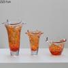 Wave Edge Glass Vase Transparent Hydroponics Flower Pots Table Decoration Flower Arrangement Floral Vases Room Aesthetic Decor