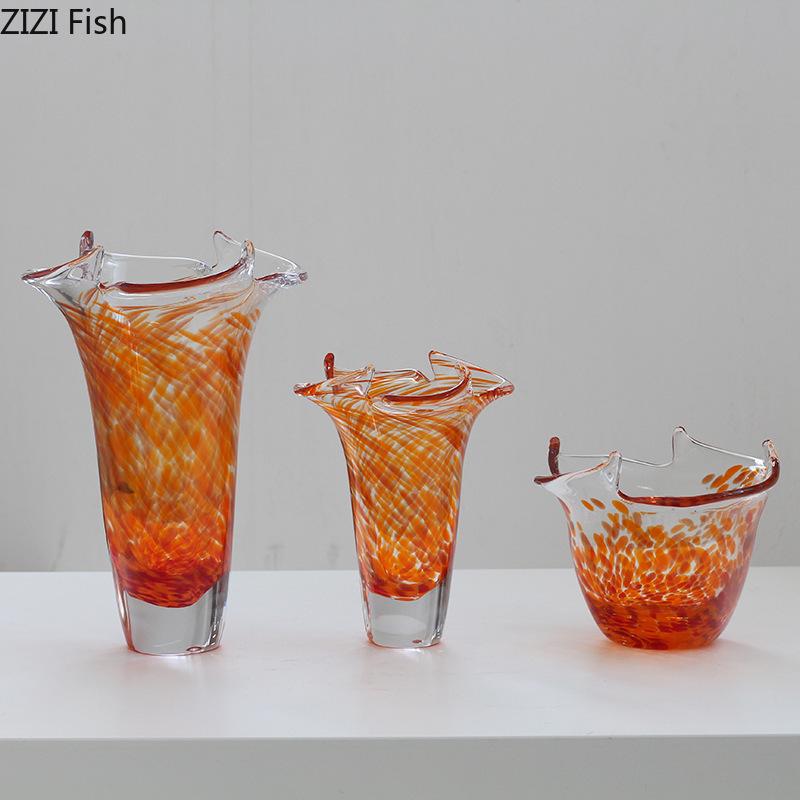 Wave Edge Glass Vase Transparent Hydroponics Flower Pots Table Decoration Flower Arrangement Floral Vases Room Aesthetic Decor
