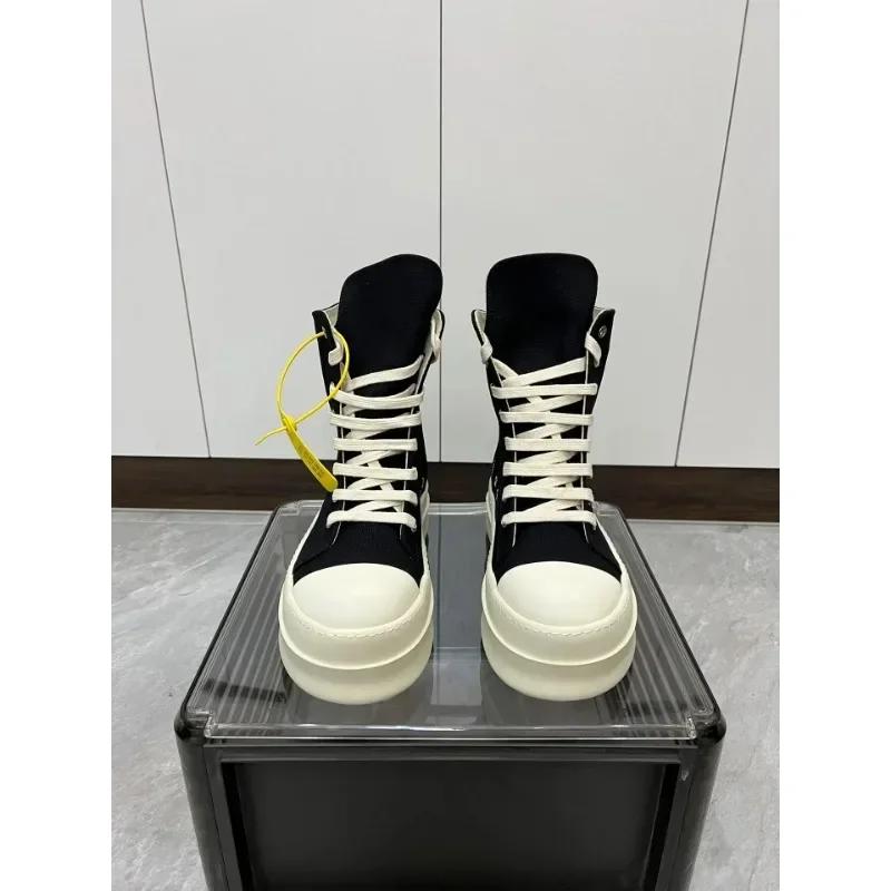 Брендовые черные высокие кроссовки для мужчин и женщин, дизайнерские женские парусиновые спортивные туфли, ботильоны на молнии, на толстой подошве