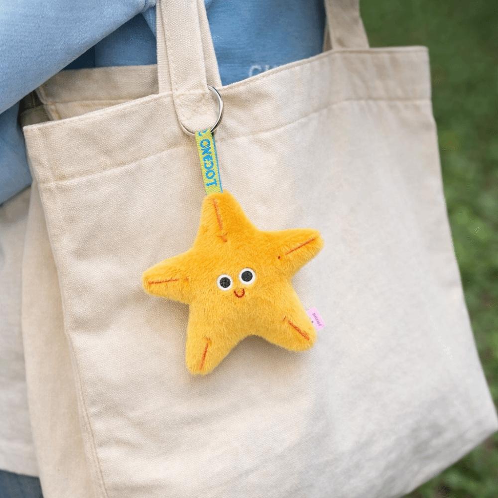 Soft Ocean Animal Plush Keychain Kawaii Fluffy Whale Keyring Seahorse Pendant Birthday Gift